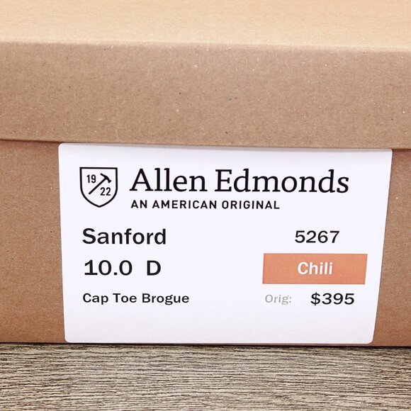 Allen Edmonds SANFORD Cap Toe Blucher 10 D Chili * add $15 new Trees main image 13